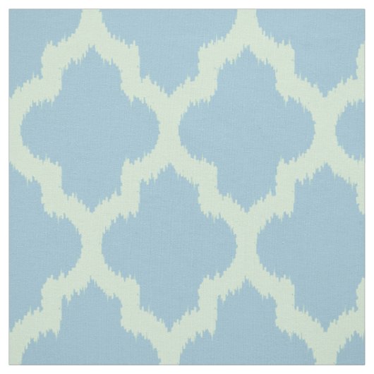 Mint Quatrefoil Ikat met aangepaste blauwe achterg Stof (Swatch)