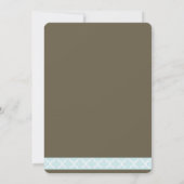 Mint Quatrefoil Pattern Foto-aankondigingen Baby Aankondiging (Achterkant)