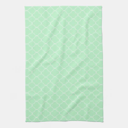Mint Quatrefoil Theedoek (Verticaal)