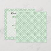 Mint Quatrefoil Verjaardag Kaart (Voorkant / Achterkant)