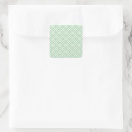 Mint Quatrefoil Vierkante Sticker (Tas)