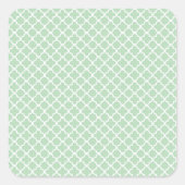 Mint Quatrefoil Vierkante Sticker (Voorkant)
