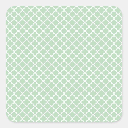 Mint Quatrefoil Vierkante Sticker (Voorkant)