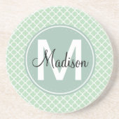 Mint Quatrefoil Zandsteen Onderzetter (Voorkant)