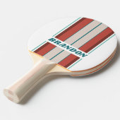 Mint Rainbow Board Stripes met Naam Tafeltennisbatje (Voorkant Gekanteld)