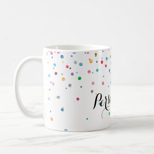 Mint Rainbow Confetti Stippen Koffiemok (Links)