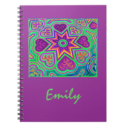 Mint & Raspberry Heart Notitieboek/Journal Notitieboek (Voorkant)