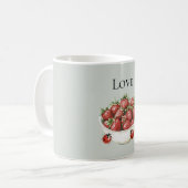 Mint Red Strawberries & Ladybugs Koffiemok (Voorkant links)