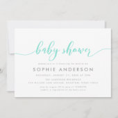 Mint Relax Script Baby shower Kaart (Voorkant)