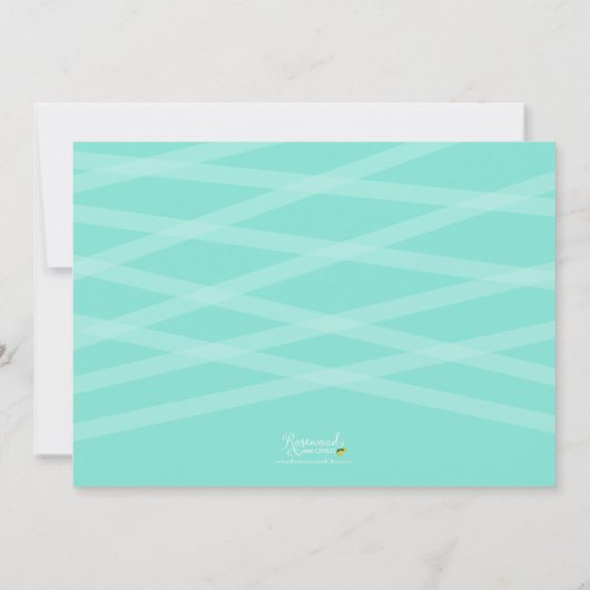 Mint Relax Script Baby shower Kaart (Achterkant)