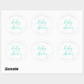 Mint Relax Script Baby shower Ronde Sticker (Vel)
