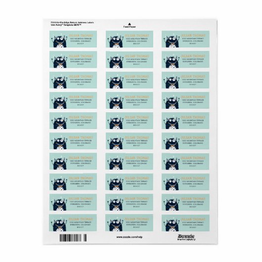Mint | Retouradres van klein monster Etiket (Full Sheet)
