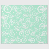 Mint  Retro Bicycle Boy's Name op Cadeaupapier (Vlak)