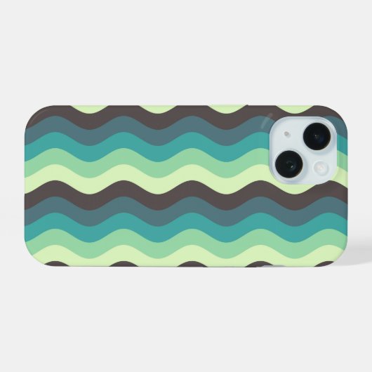 Mint Ripple Wave Telefoonhoesje iPhone 15 Case (Achterkant horizontaal)