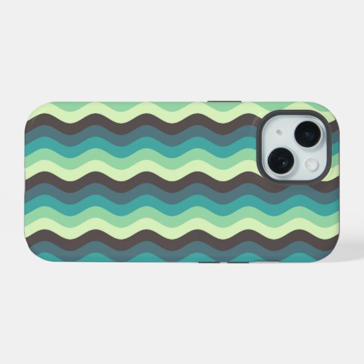 Mint Ripple Waves Iphone Case iPhone 15 Case (Achterkant horizontaal)