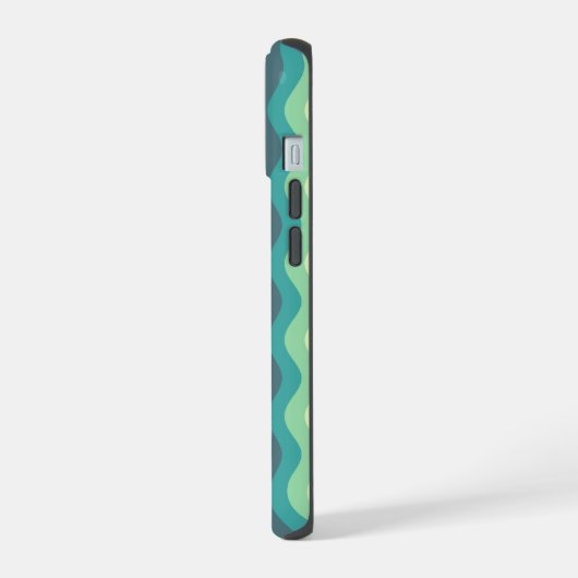 Mint Ripple Waves Iphone Case iPhone 15 Case (Linkerkant)