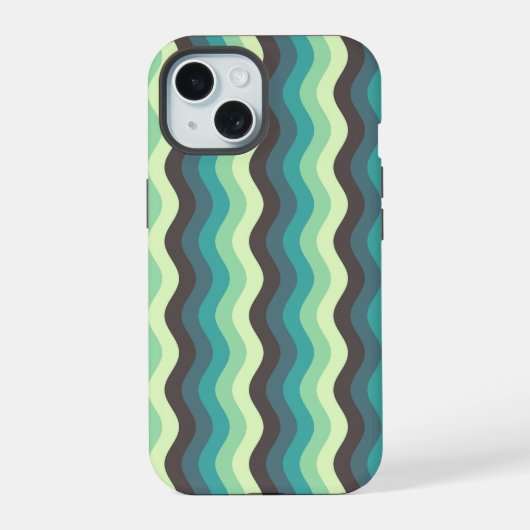 Mint Ripple Waves Iphone Case iPhone 15 Case (Achterkant)