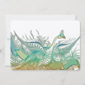 Mint Romantic Peacock Birds Wedding Kaart (Voorkant)