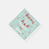 Mint Rood Wit Kerstmis Typografie Vakantie Cheer Servetten (Hoek)