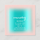 Mint Roos Diamond Glitter Cloth Hanger Mode Vierkante Visitekaartje (Achterkant)