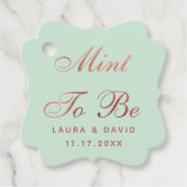 Mint Roos Gold Wedding Elegant Script Persoonlijk Bedankjes Labels (Voorkant)