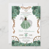 Mint Roos licht groen Western Ranch Quinceanera Kaart (Voorkant)