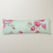 Mint Roos Shabby Chic Body Pillow 20 x 54 inch Lichaamskussen (Achterkant)