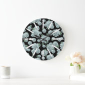 Mint Rosette Succulents Herhaal Afdrukken op zwart Grote Klok (Huis)