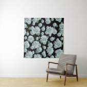 Mint Rosette Succulents Herhaal Afdrukken op zwart Wandkleed (In Situ (horizontaal))