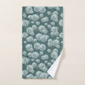 Mint Rosette Succulents Herhaalt Afdruk op Pine Gr Bad Handdoek (Handdoek)