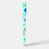 Mint Roze Aqua Blauw Patroon met Naam Case-Mate iPhone Case (Achterkant / Rechts)