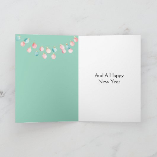 Mint Roze Auto Kerst Geschenken Kaart (Binnen)