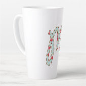 Mint Roze Bloem Letter M Latte Mok (Linkerhoek)