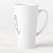 Mint Roze Bloem Letter M Latte Mok (Rechts)