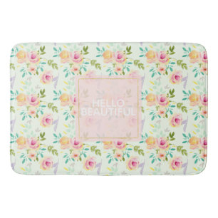 Mint roze bloemenchic badmat