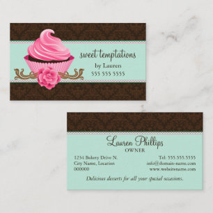 Mint Roze Couture Cupcake Bakkerij Visitekaartje