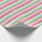 Mint-roze en goudoliesnijpen cadeaupapier (Hoek)