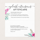 Mint roze florale waterverf oognazorg visitekaartje (Binnenkant ongevouwen)