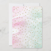 Mint Roze Goud Ombre Confetti Verjaardag Kaart (Achterkant)