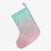 Mint Roze Gouden Sparkle Glam Eenhoorn Lichten Kleine Kerstsok (Achterkant (Hangend))