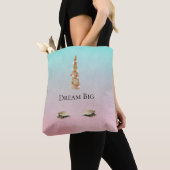 Mint Roze Gouden Sparkle Glam Eenhoorn Lichten Tote Bag (Dichtbij)