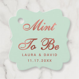 Mint Roze Gouden Trouw Elegante Script Persoonlijk Bedankjes Labels