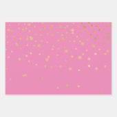 Mint Roze Grijs Goud Confetti Inpakpapier Vel (Voorkant 2)
