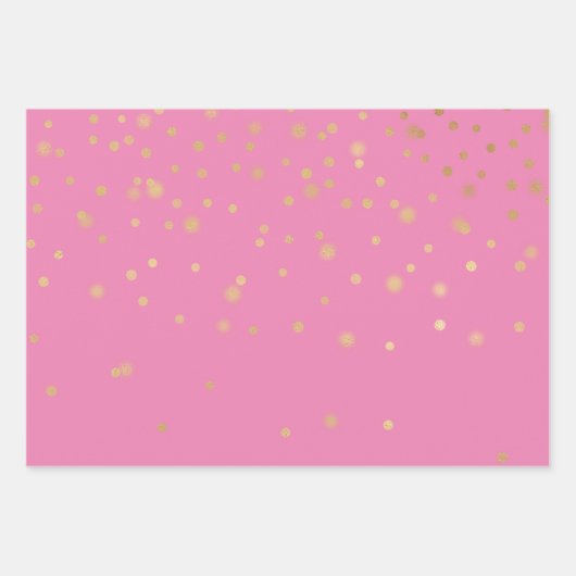 Mint Roze Grijs Goud Confetti Inpakpapier Vel (Voorkant 2)