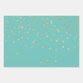 Mint Roze Grijs Goud Confetti Inpakpapier Vel (Voorkant)