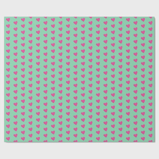 Mint roze hartritme Harten Dag GIft Cadeaupapier (Vlak)