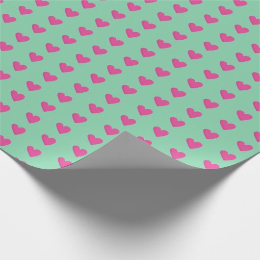 Mint roze hartritme Harten Dag GIft Cadeaupapier (Hoek)
