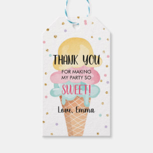 Mint Roze Ice Cream Confetti Dank u Labels Cadeaulabel