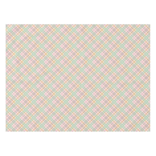  mint roze pastels tartan plaid tafelkleed (Voorkant (Horizontaal))