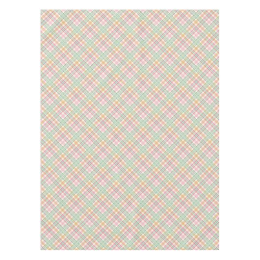  mint roze pastels tartan plaid tafelkleed (Voorkant)